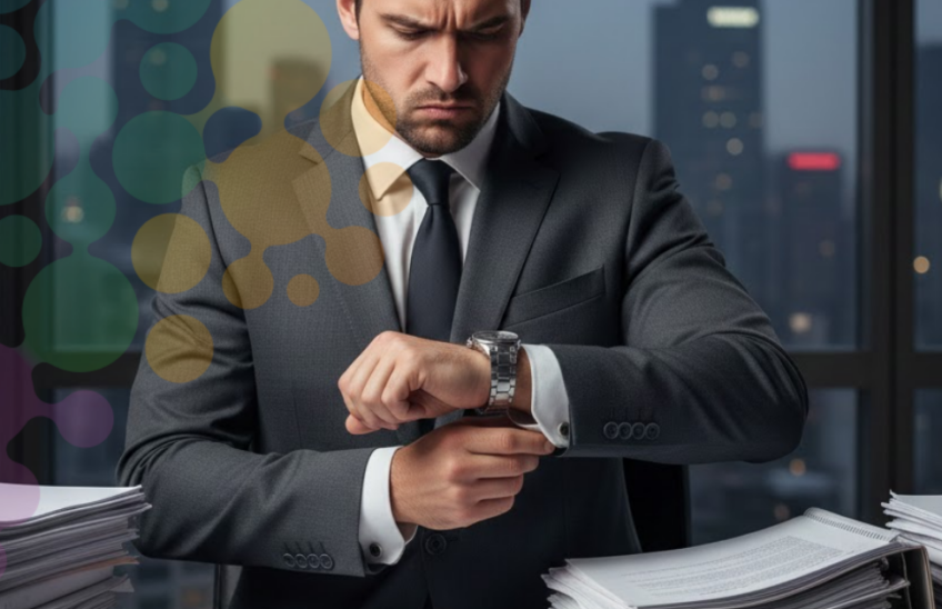 Empresario sufriendo las consecuencias de la rigidez mental en los negocios y la falta de delegación