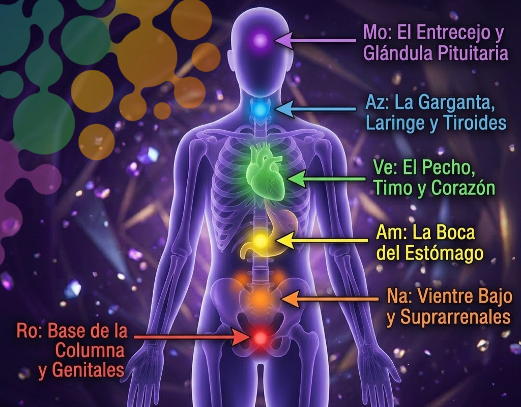 Conexión entre las 6 heridas de la infancia y las partes del cuerpo en la Neurotransformación somática.