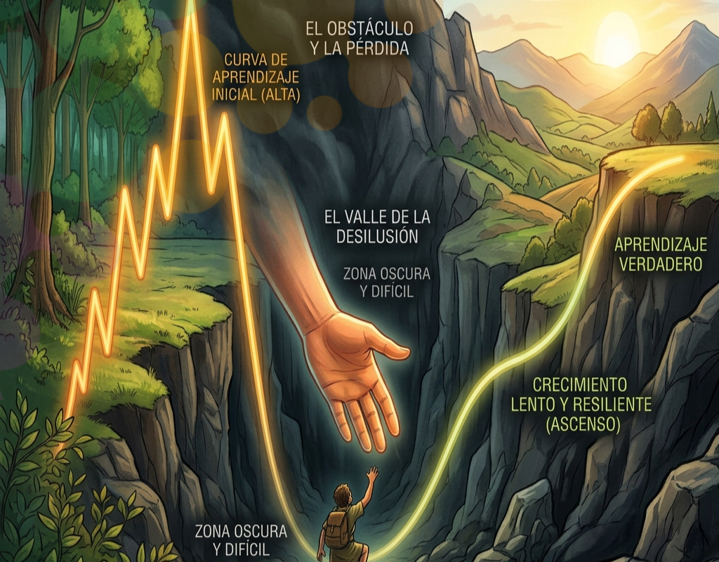 El paso del Principiante Entusiasta al Aprendiz Inseguro en el modelo PNTL de Neurotransformación.